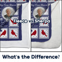 Gift For Yourself,Memorial,Sad,Family - Custom Photo Cardinal Bird A Hug From Heaven - Personalized Fleece Blanket, Sherpa Blanket