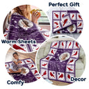 Gift For Yourself,Memorial,Sad,Family - Custom Photo Cardinal Bird A Hug From Heaven - Personalized Fleece Blanket, Sherpa Blanket