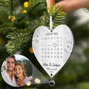 Anniversary,Wedding Anniversary,Love,Gift For Couples,Engaged,Christmas - Custom Photo Calendar First Christmas Married Engaged Newlywed - Personalized Custom Shaped Photo Projection Ornament