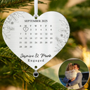 Anniversary,Wedding Anniversary,Love,Gift For Couples,Engaged,Christmas - Custom Photo Calendar First Christmas Married Engaged Newlywed - Personalized Custom Shaped Photo Projection Ornament