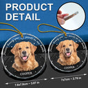 Custom Photo,Pet Lovers,Memorial,Sad - Custom Photo B&W Pet Loss Pet Memorial Forever Leaving Pawprints - Personalized Circle Glass Ornament