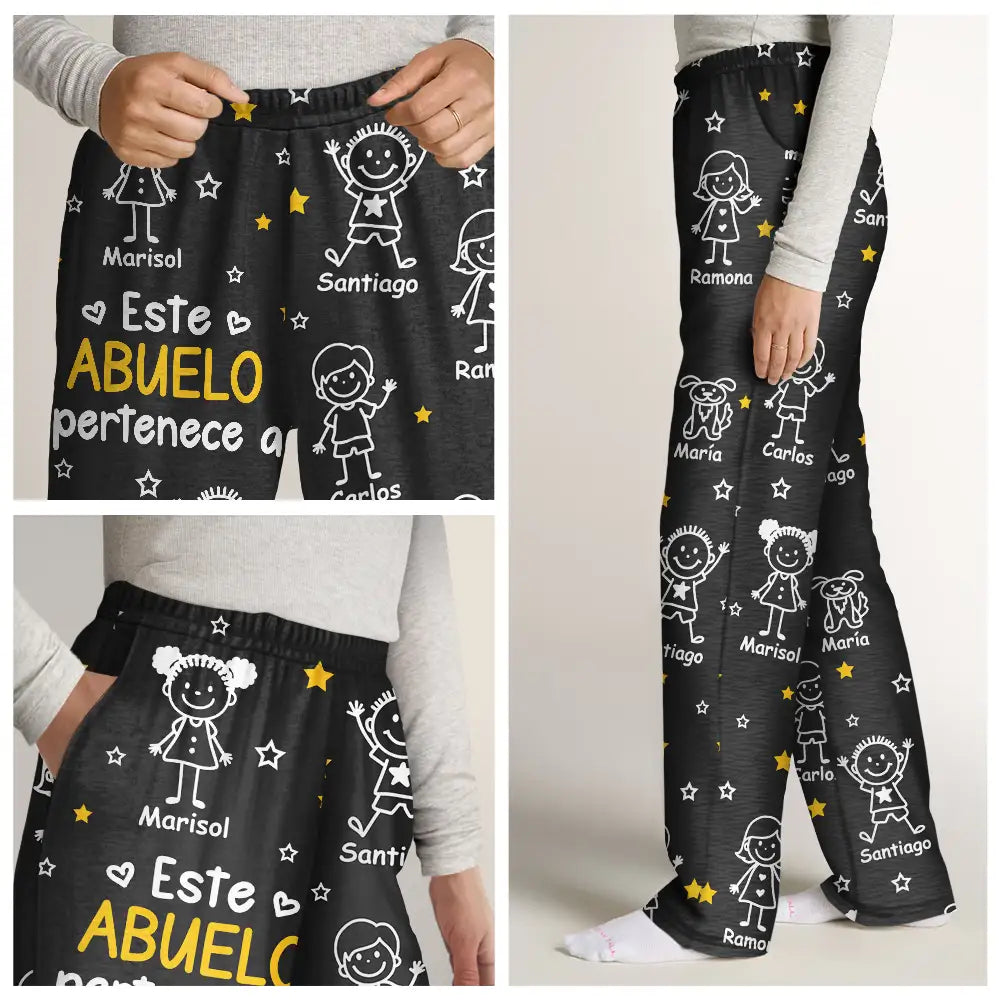 Gift For Women,Gift For Men,Parents,Gift For Mother,Gift For Grandpa,Gift For Father,Gift For Grandma,Gift For Grandparents,Love,Spanish - Este Abuelo Esta Abuela Este Papá Esta Mamá Pertenece A - Pantalón De Pijama Personalizado