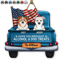 Pet Lovers,Pet Couple,Happy - Hope You Brought Alcohol & Dog Treats Truck - Personalized Custom Shaped Wood Sign