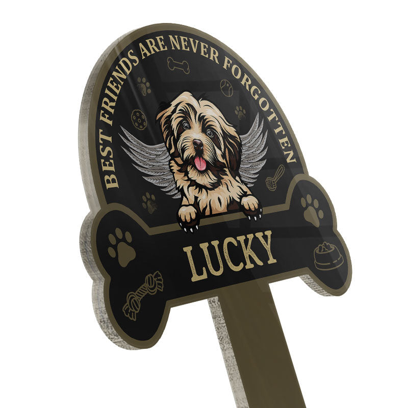 Best Friends Are Never Forgotten - Memorial Gift - Dog Lover Gift - Personalized Custom Circle Acrylic Plaque Stake