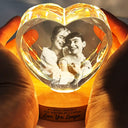 Custom Photo My Favorite Place In All The World Is Next To You - Personalized Crystal Heart Shaped Lamp