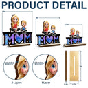 Gift For Mother,Mom - Children,Happy - Mother & Children We Love You Mom - Personalized Custom Shaped 2-Layered Wooden Plaque