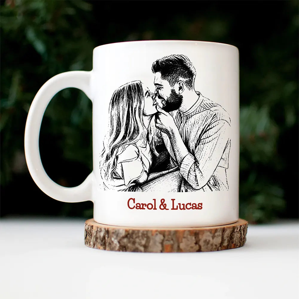 Gift For Couples,Gift For Husband,Gift For Wife,Gift For Girlfriend,Gift For Boyfriend,Love - Custom Photo Pencil Sketch In Case I Don't Say It Enough Couples - Personalized Mug
