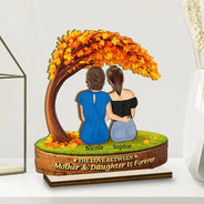 Gift For Mother,Mom,Daughters (Adult),Happy - The Love Between Mother & Daughter - Personalized Custom Shaped 2-Layered Wooden Plaque