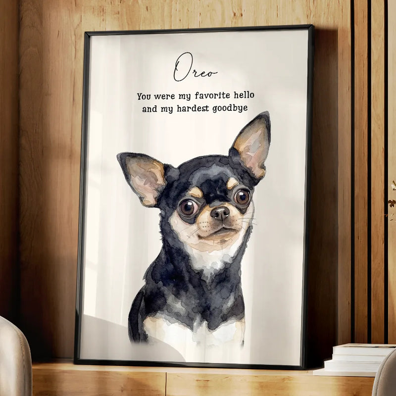 Dog Lovers, Pet Lovers, Cat Lovers, Sad, Memorial - Custom Photo Realistic Watercolor Art Memorial Dog Cat If Love Alone Could Have Kept You Here - Personalized Poster