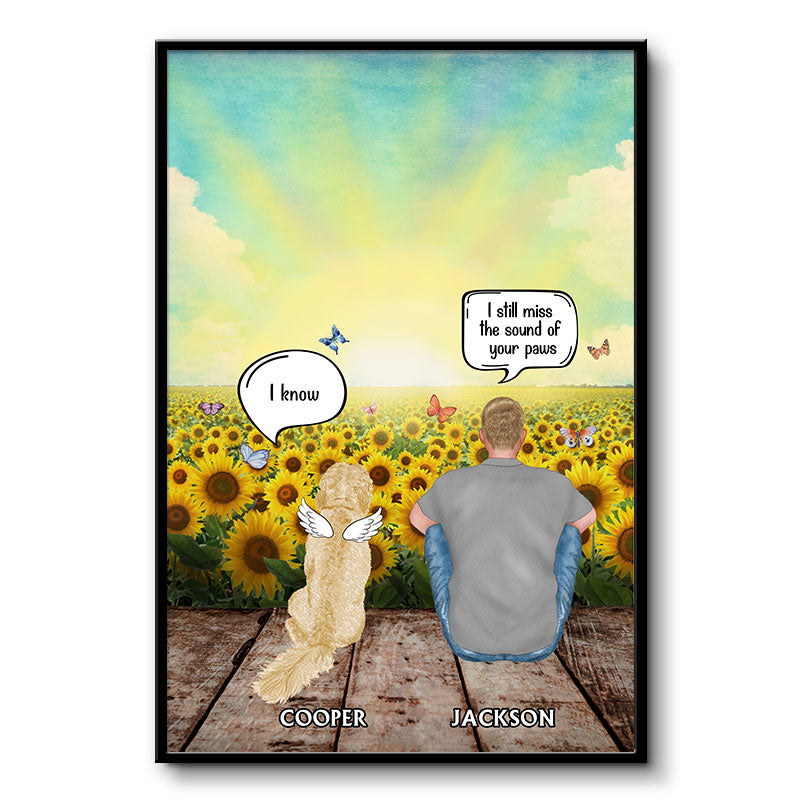 Je parle toujours de toi, papa chien ! - Cadeau commémoratif - Affiche personnalisée