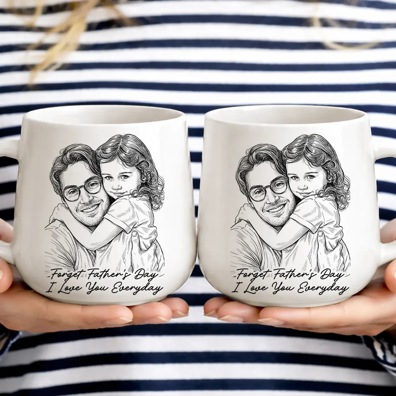 Custom Photo,Gift For Father,Dad - Children,Non-Eng,Photo - Pencil Sketch,Proud - Custom Photo Pencil Sketch Best Dad Ever Dad Family Gift - Personalized Tapered Mug