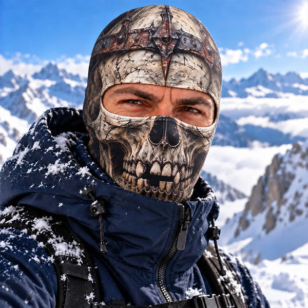 Winter Cool Gift For Friends, Skier, Biker - Personalized Spooky Vibes Scarry Face Balaclava Face Mask