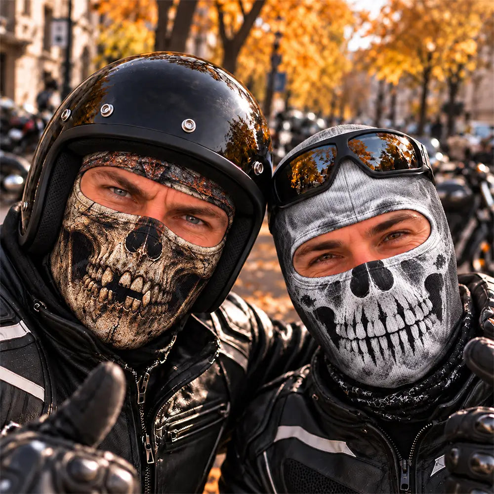 Winter Cool Gift For Friends, Biker, Skier - Personalized Realistic Skull Scarry Face Balaclava Face Mask