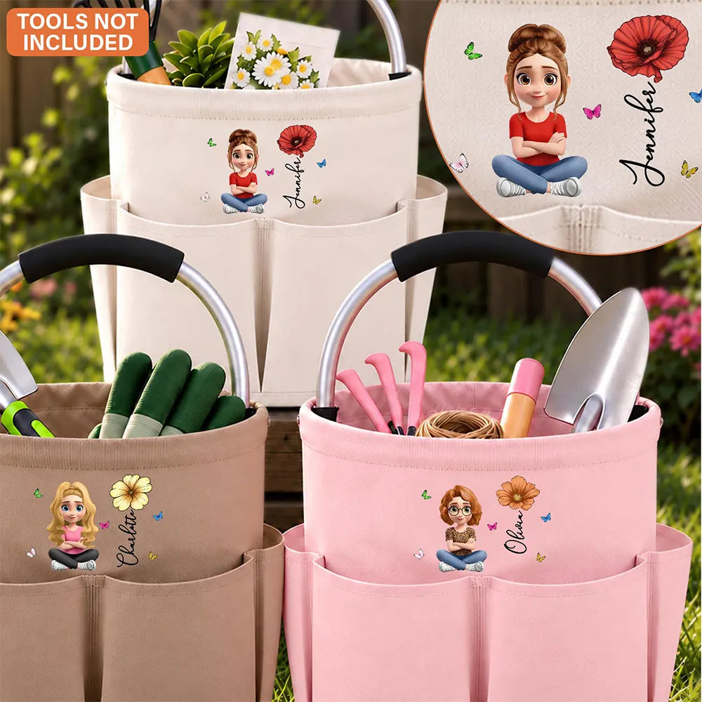 Garden Gifts For Gardener Mom Grandma - Personalized Birth Month Flower Tool Bag