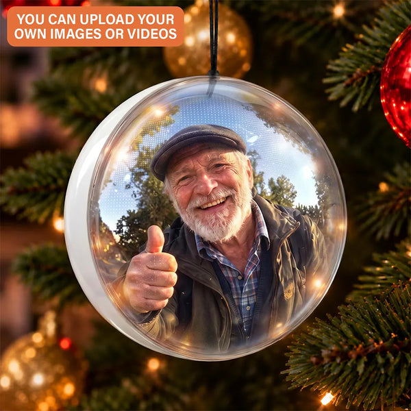 Our First Christmas Couple Wedding Anniversary - Bauble, Table Decor Video Clear Ball