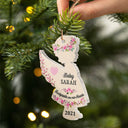 Footprints On Our Hearts Baby Angel - Loss Of Child Gift - Personalized Custom Angel Acrylic Ornament