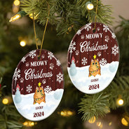 Noël miaulant - Cadeau de Noël pour les amoureux des chats - Décoration de Noël en céramique personnalisée