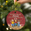 Like A Really Small Gang - Christmas Gift For Bestie - Personalized Custom Circle Ceramic Ornament