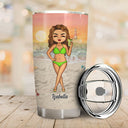Beach Girl Drink In My Hand Toes In The Sand - Gift For Woman - Personalized Custom Tumbler