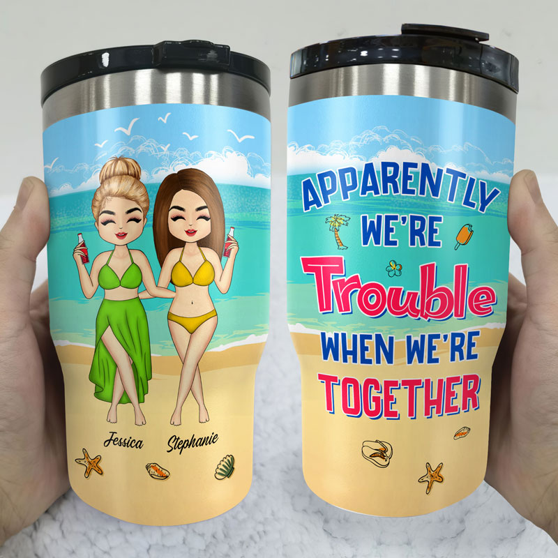 This Is Us And A Whole Lot Of Love - Gift For Bestie - Personalized Custom Triple 3 In 1 Can Cooler