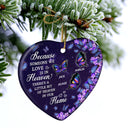 Butterfly The Heaven Sent Kisses Of Angels - Family Memorial Gift - Personalized Custom Heart Ceramic