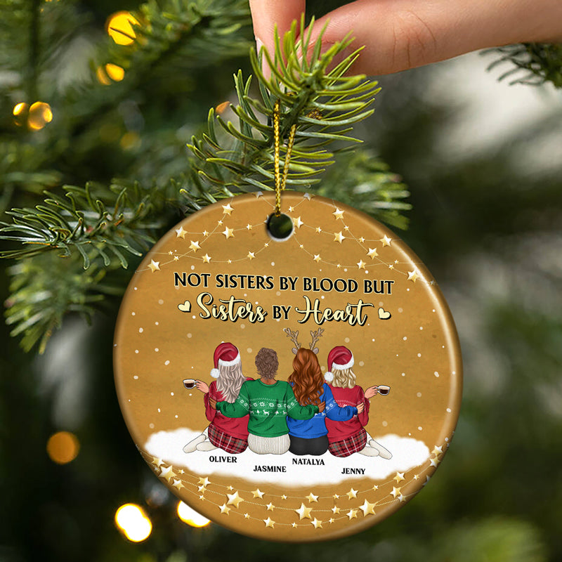 Besties Forever - Christmas Gift For Best Friends - Personalized Custom Circle Ceramic Ornament
