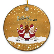 Besties Forever - Cadeau de Noël pour les meilleurs amis - Ornement en céramique personnalisé