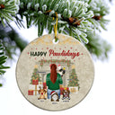 All I Want For Christmas Is My Fur Babies - Christmas Gift For Dog & Cat Lovers - Personalized Custom Circle Ceramic Ornament