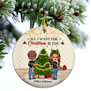 Noël est votre couple - Cadeau de Noël pour couple - Ornement en céramique personnalisé en forme de cercle