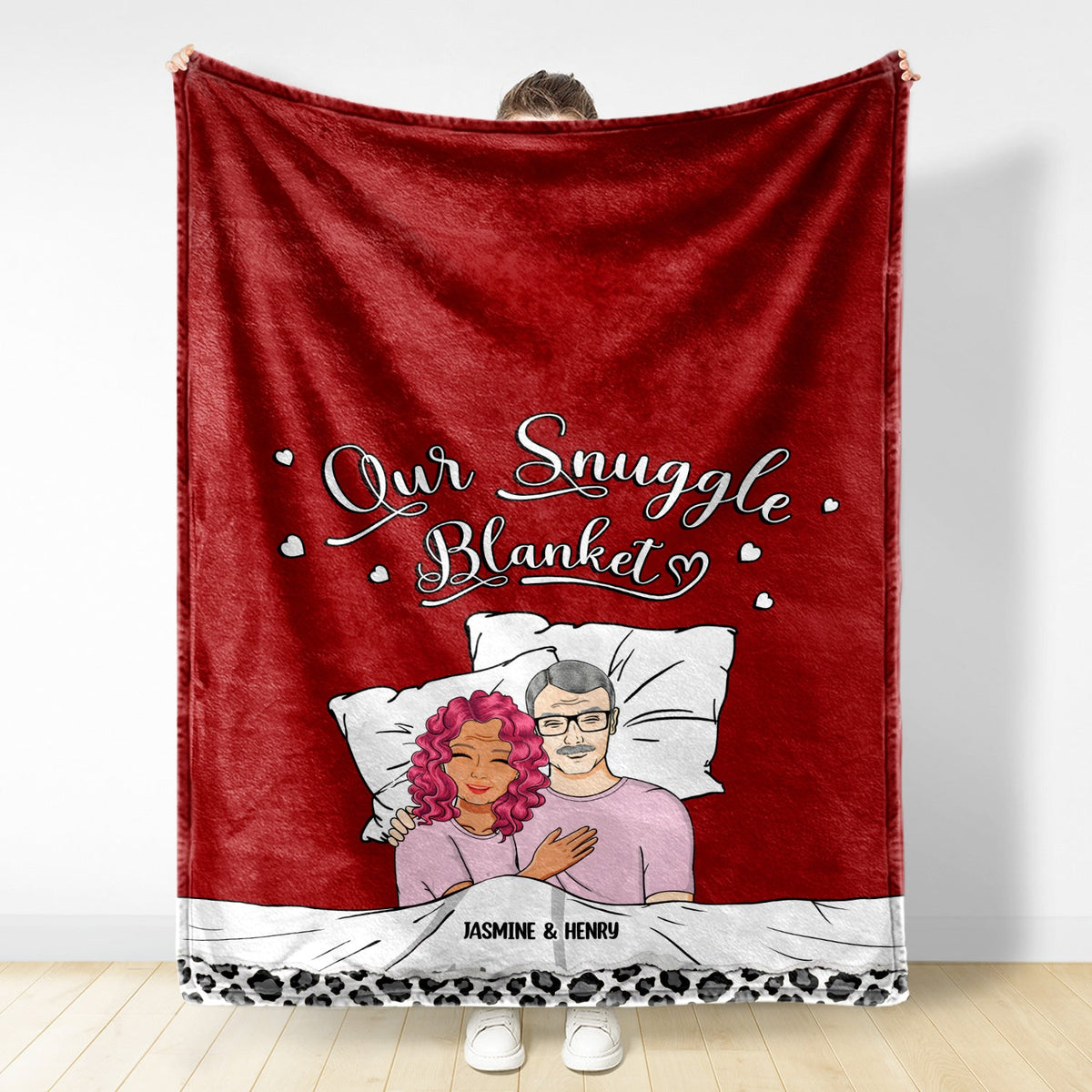 Couverture polaire personnalisée pour couple et famille - Cadeau pour couple