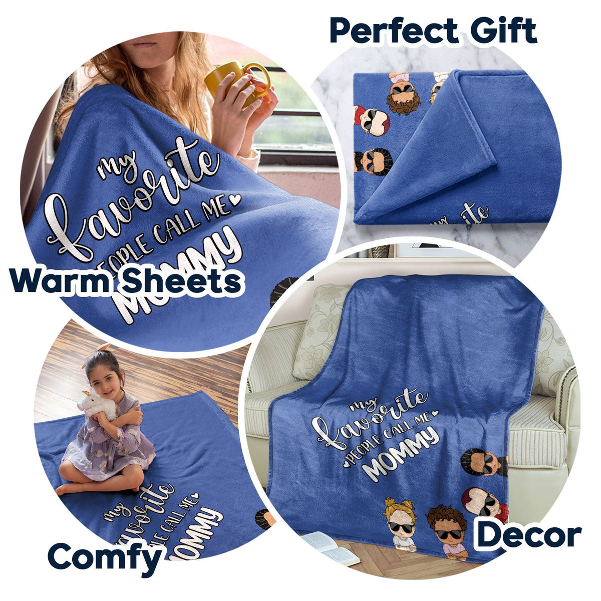 Grandma Mother My Favorite People Call Me - Gift For Mom - Personalized Custom Fleece Blanket