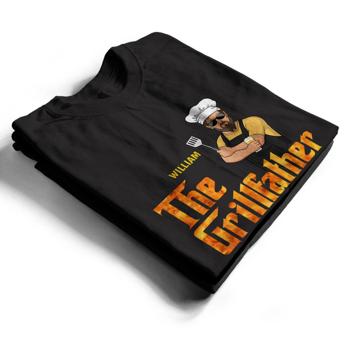 Père grillant le père du grill - Cadeau pour père - T-shirt personnalisé