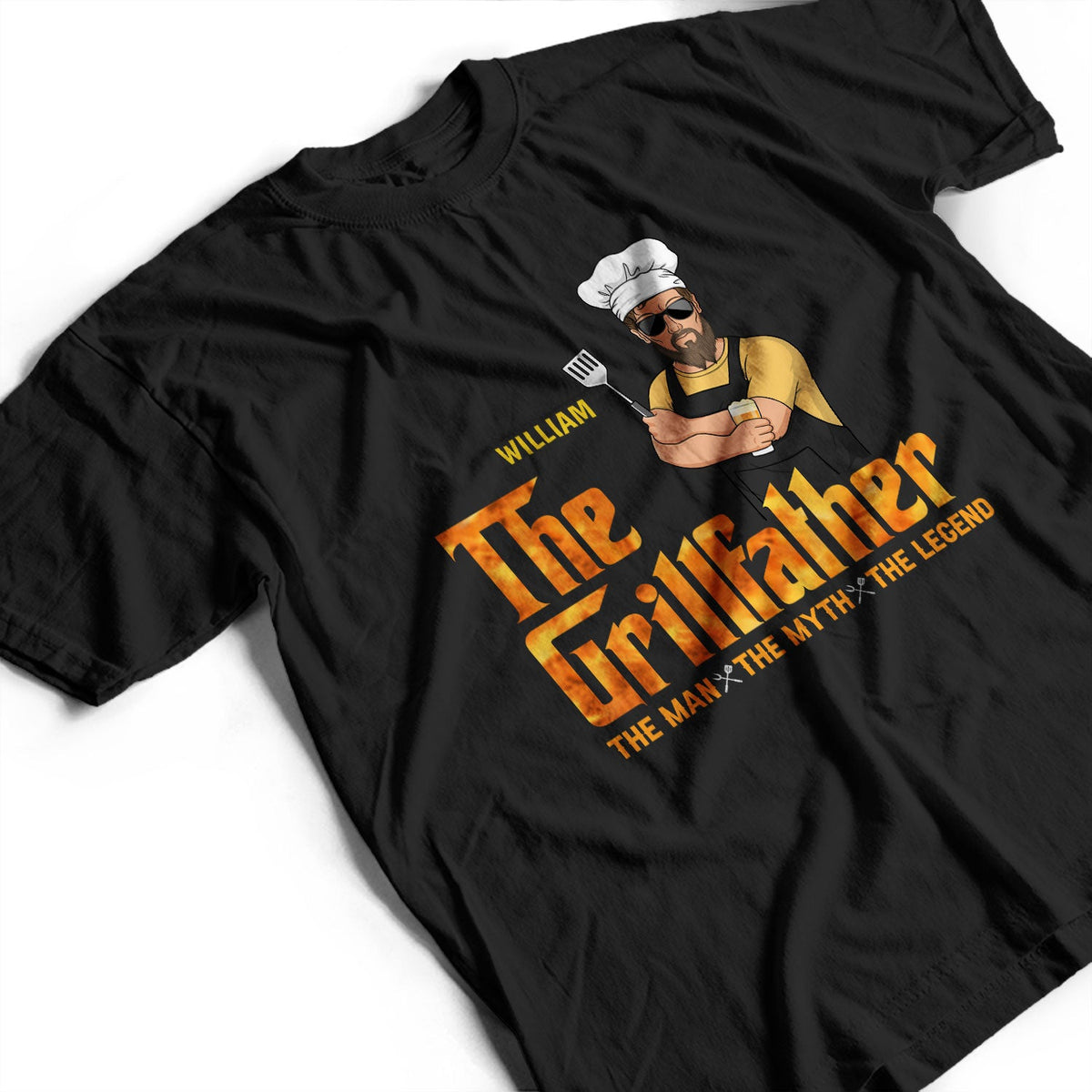 Père grillant le père du grill - Cadeau pour père - T-shirt personnalisé