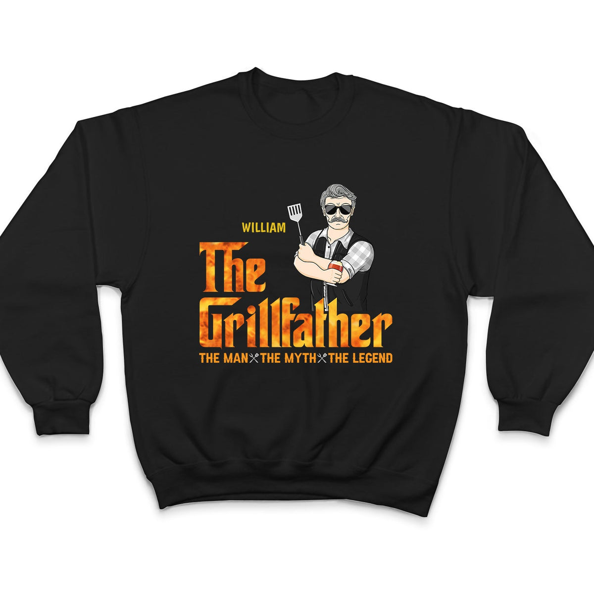 Père grillant le père du grill - Cadeau pour père - T-shirt personnalisé