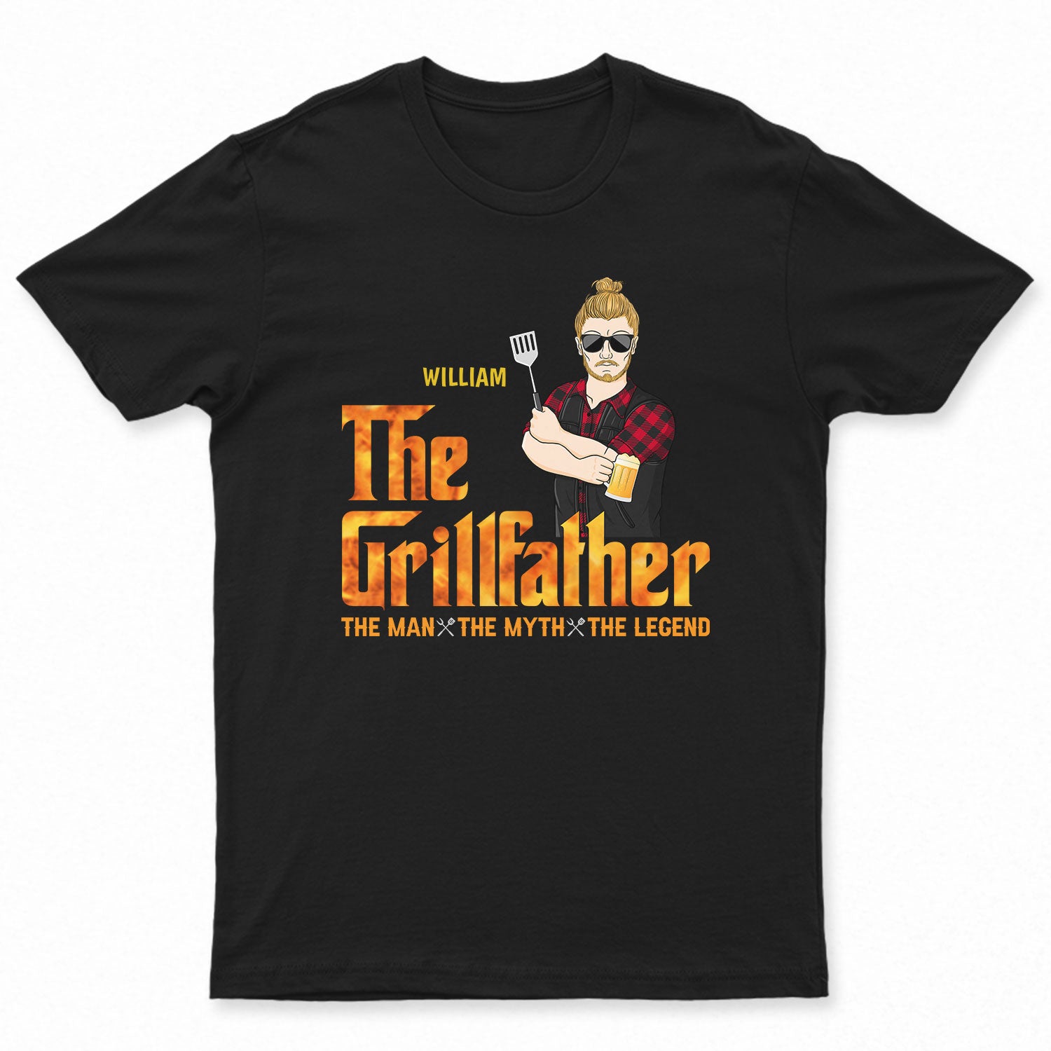 Father Grilling The Grillfather - Gift For Father - Personalized Custom T Shirt