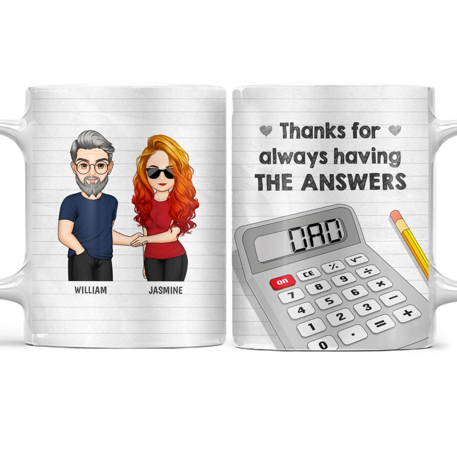 Having The Answers - Gift For Father - Personalized Custom White Edge-to-Edge Mug
