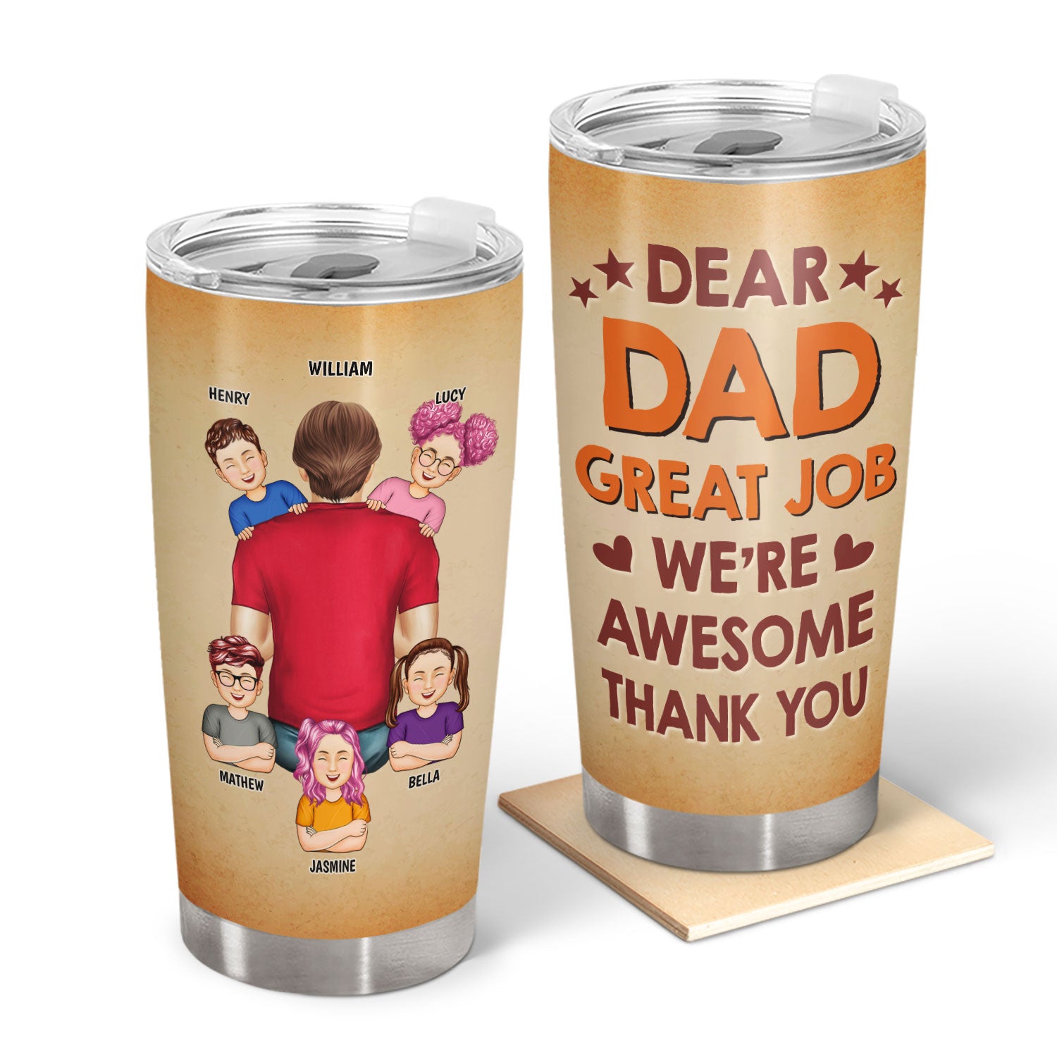 Father We're Awesome Thank You - Gift For Father - Personalized Custom Tumbler