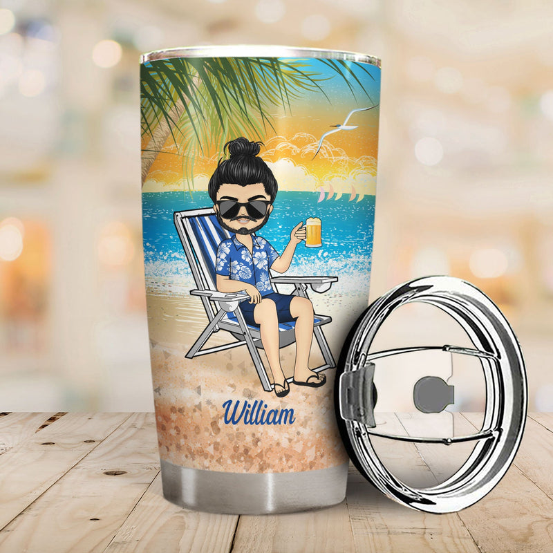 Beach Drink In My Hand Toes In The Sand - Gift For Women, Beach Lovers - Personalized Custom Tumbler