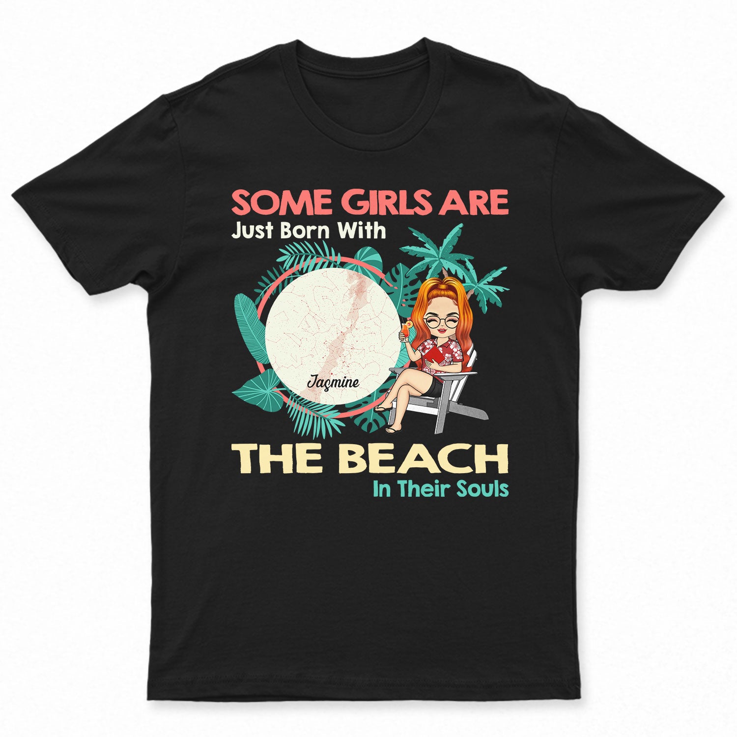 Star Map The Beach In Their Souls - Gift For Beach Lovers - Personalized Custom T Shirt