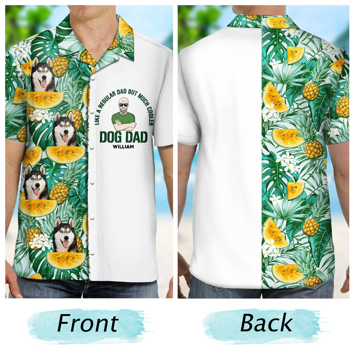 Custom Photo Dog Lovers Dog Dad Like A Regular Dad - Gift For Dog Lovers - Personalized Custom Hawaiian Shirt