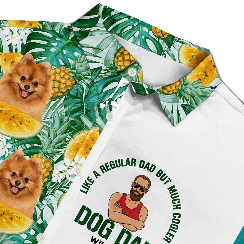 Custom Photo Dog Lovers Dog Dad Like A Regular Dad - Gift For Dog Lovers - Personalized Custom Hawaiian Shirt