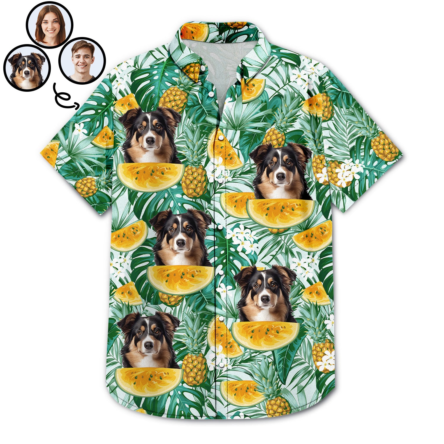 Custom Photo Family Pet Lovers - Beach Hawaiian Shit, Gift For Man, Gift For Pet Lovers - Personalized Custom Hawaiian Shirt