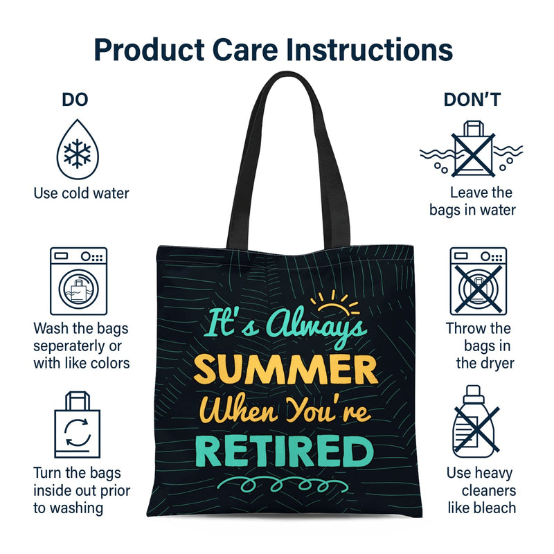 It's Always Summer Vacation Retired - Personalized Custom Zippered Canvas Bag