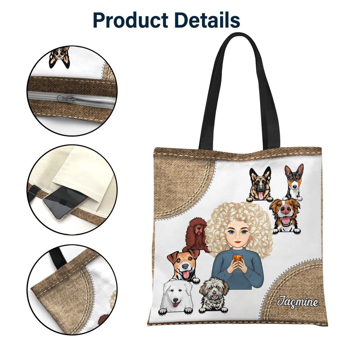 Pet Lovers Just A Girl Who Loves Dogs - Gift For Women, Gift For Pet Lovers Pet Mom - Personalized Zippered Canvas Bag