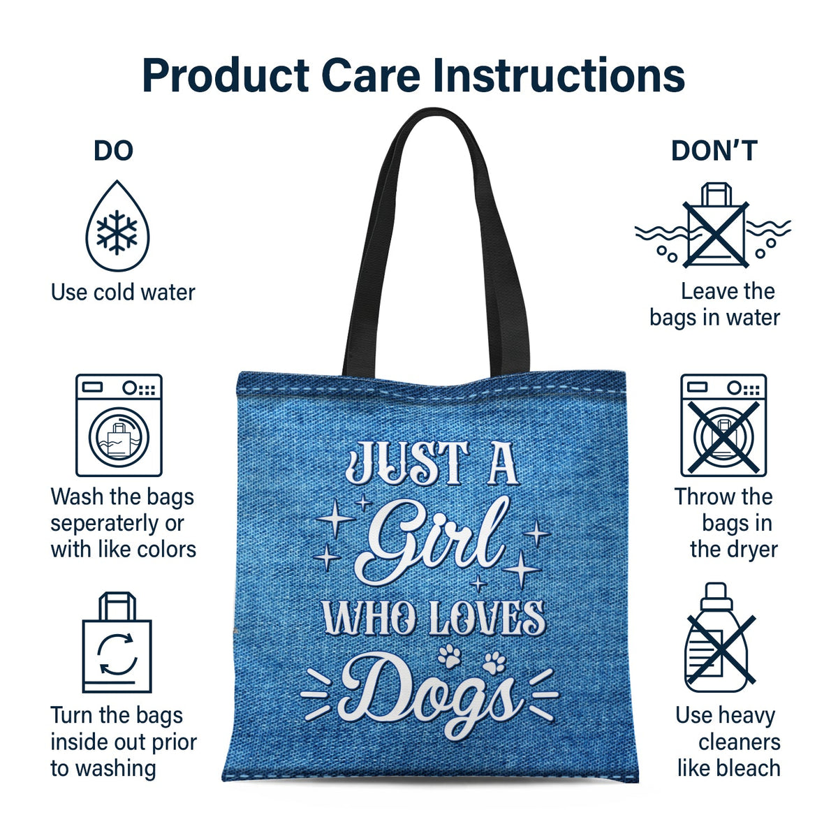 Pet Lovers Just A Girl Who Loves Dogs - Gift For Women, Gift For Pet Lovers Pet Mom - Personalized Zippered Canvas Bag