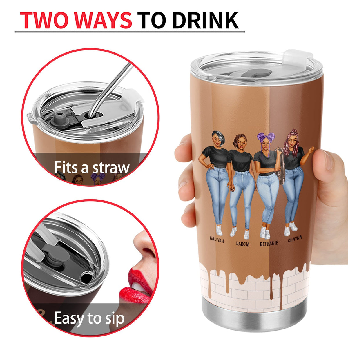 Soul Sistas - Gift For Sisters And Best Friends - Personalized Tumbler