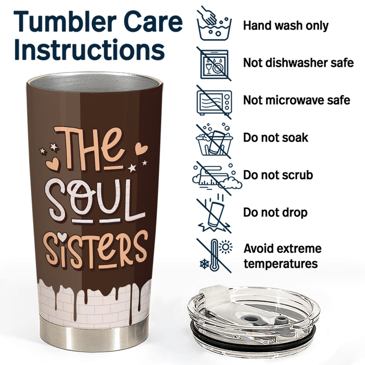 Soul Sistas - Gift For Sisters And Best Friends - Personalized Tumbler