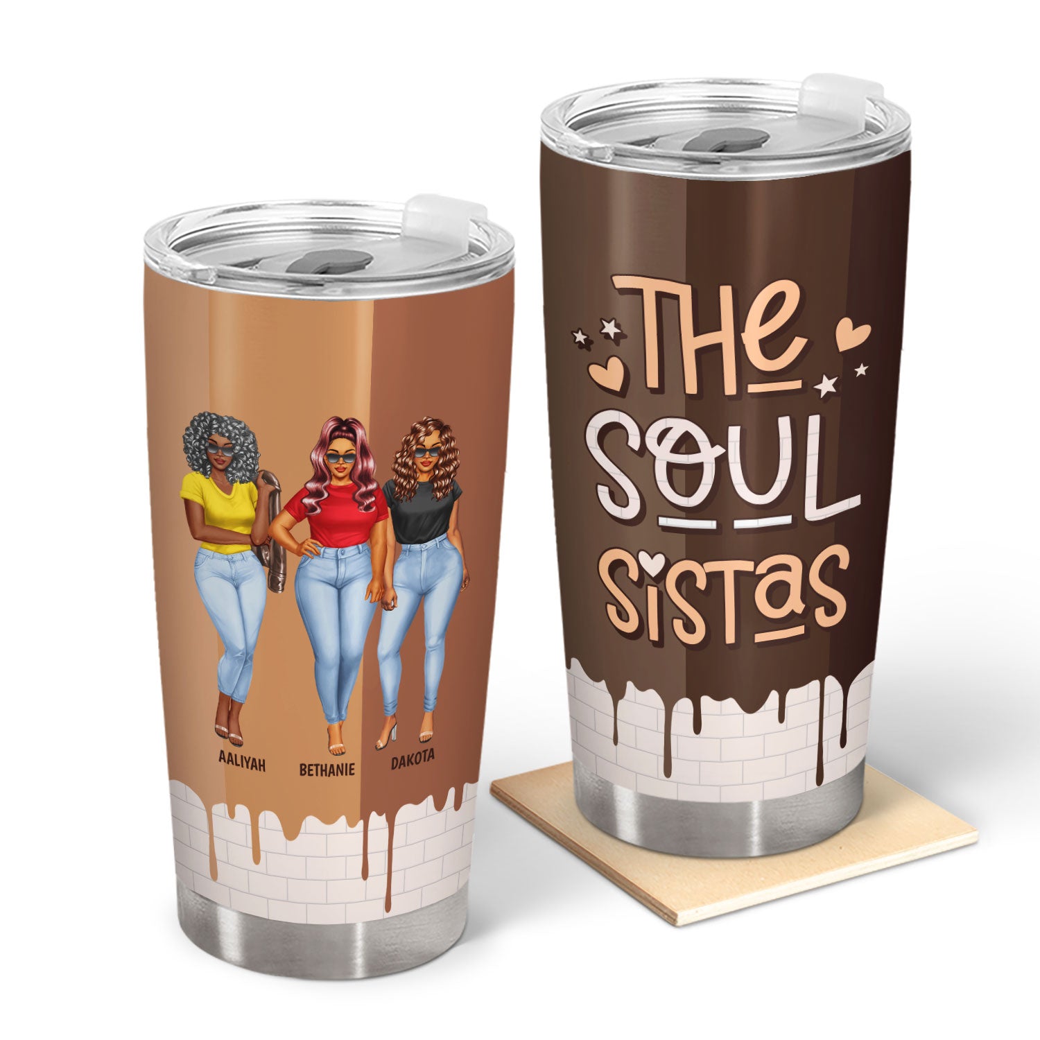 Soul Sistas - Gift For Sisters And Best Friends - Personalized Tumbler