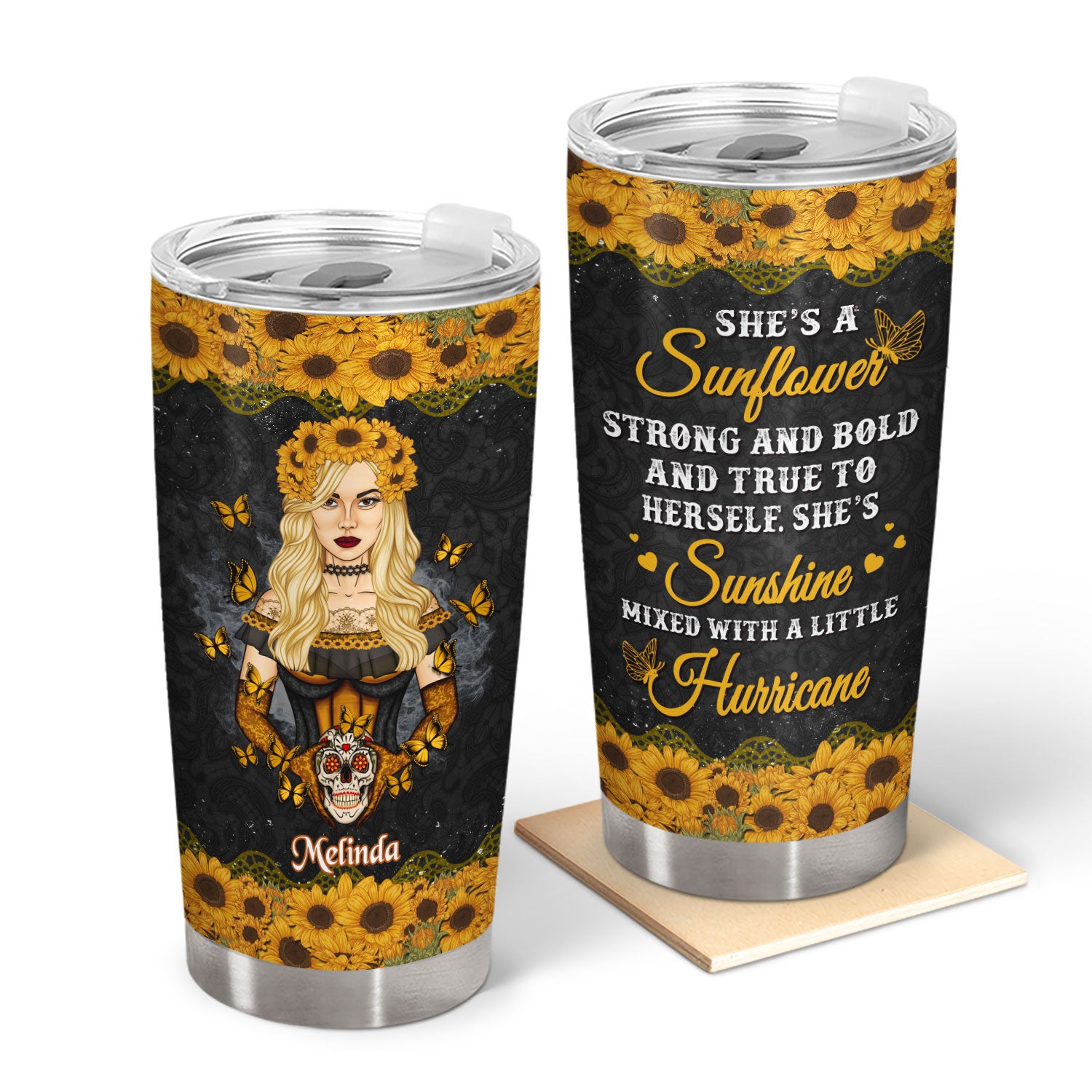 Sunflower She's A Sunflower - Gift For Woman - Personalized Tumbler