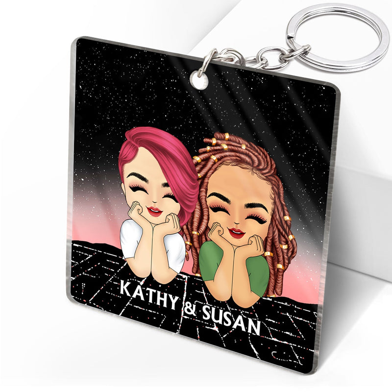 Meilleur ami longue distance : Miles n'a rien à voir avec nous - Cadeau pour meilleur ami - Porte-clés en acrylique personnalisé